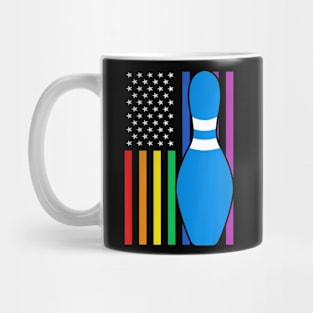 Gay Bowling LGBT  American Flag USA Pride Bowlers Mug